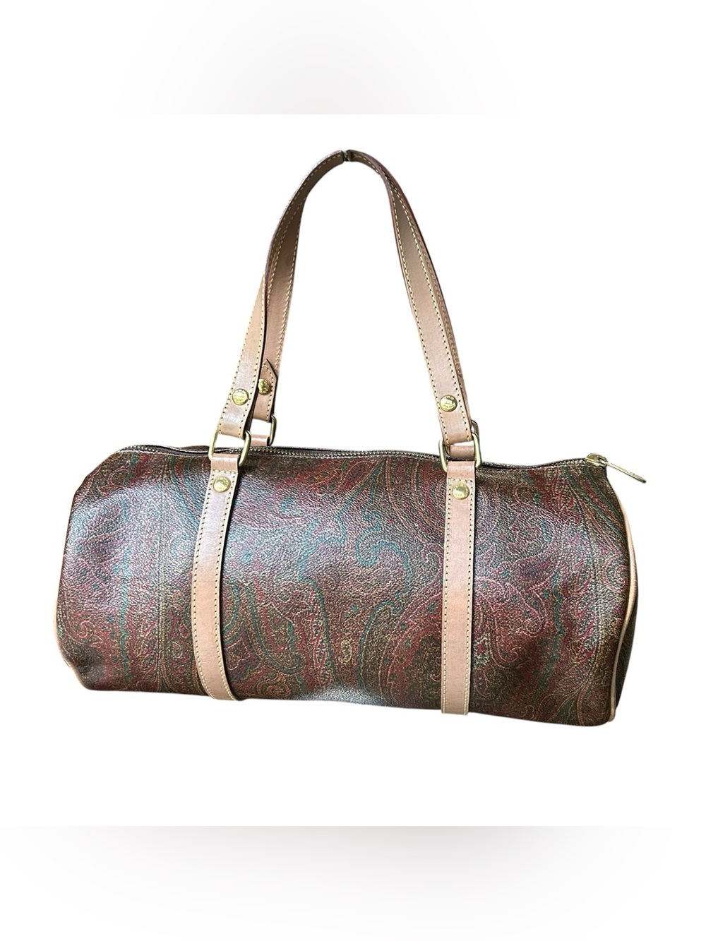 EXCELLENT VINTAGE ETRO Milano 12" Large Paisley Papillion Boston Barrel Bag 2001 - Picture 2 of 11